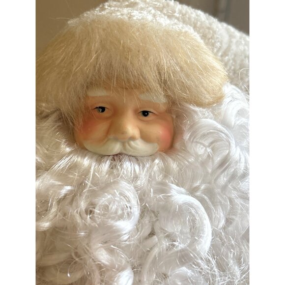 Luxury Victorian Santa Claus With Faux Fur Trim Coat Gold Accents & Gift Bag - Picture 2 of 9
